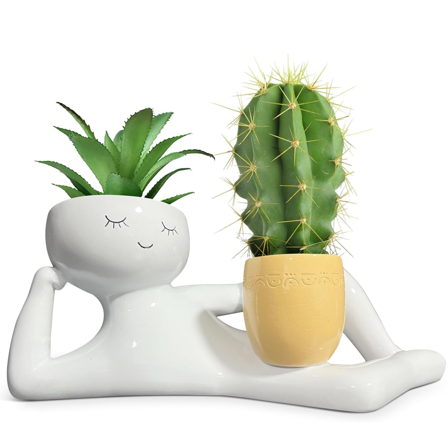 Cactus Mix Pot - 게으른 작은 남자 모양 화분, 독특한