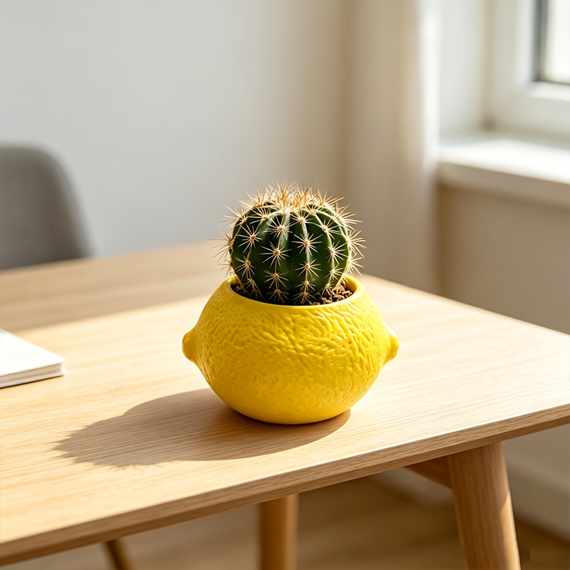 Cactus Mix Pot - 레몬 모양 장식 화분 다육 식물