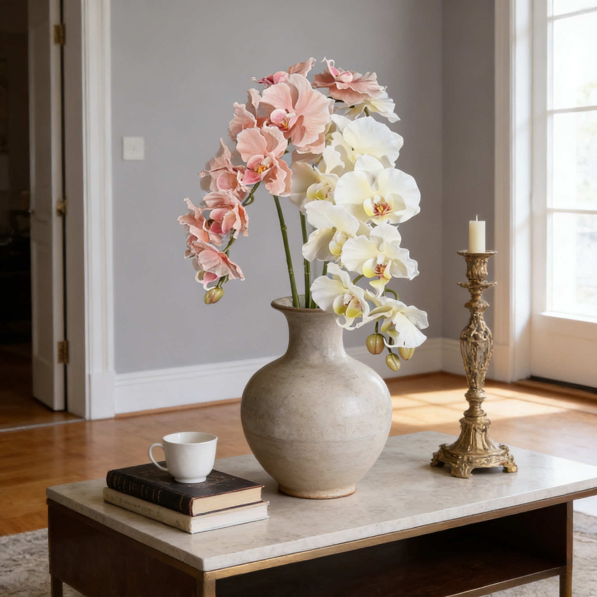 Orchid Phalaenopsis - 38.6인치 9송이 한국 스타일 인조 팔라에노프시스