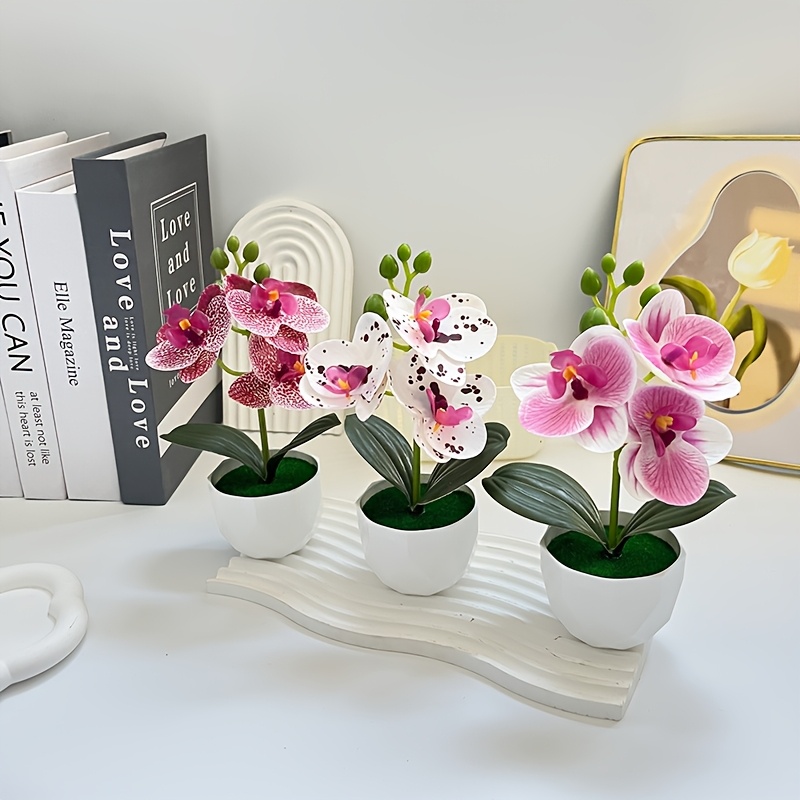 3개 인조 팔레놉시스 난초 조화 화분 포함 미니 실크  - Orchid Phalaenopsis 리뷰 및 가격