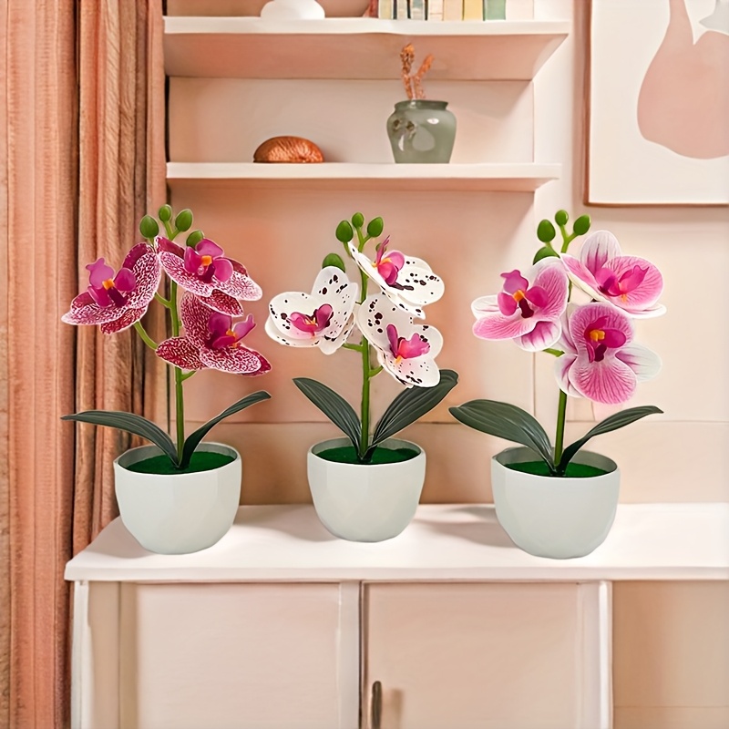 3개 인조 팔레놉시스 난초 조화 화분 포함 미니 실크  - Orchid Phalaenopsis 리뷰 및 가격