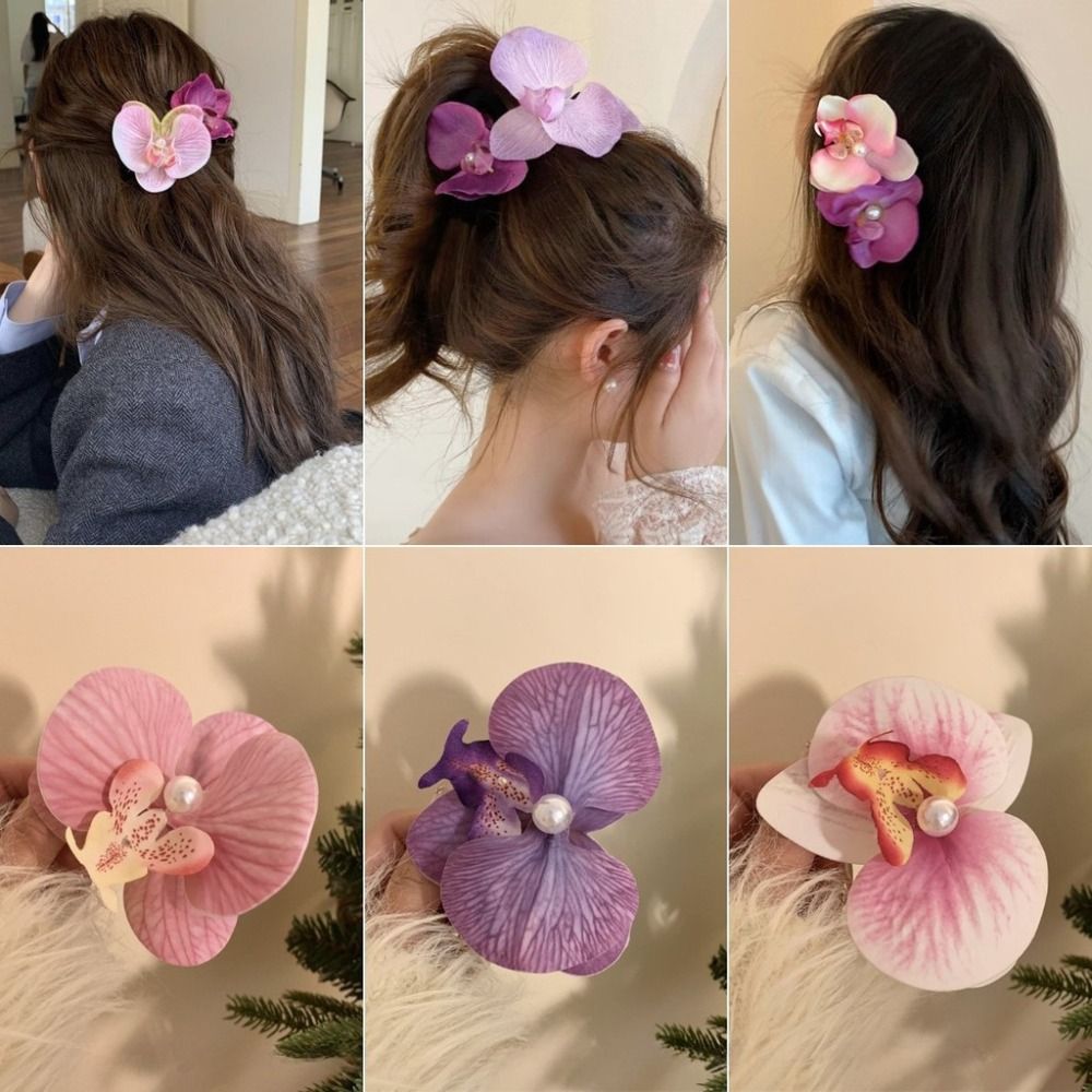 Phalaenopsis 진주 헤어 클립 난초 나비 헤어 - Orchid Phalaenopsis 리뷰 및 가격