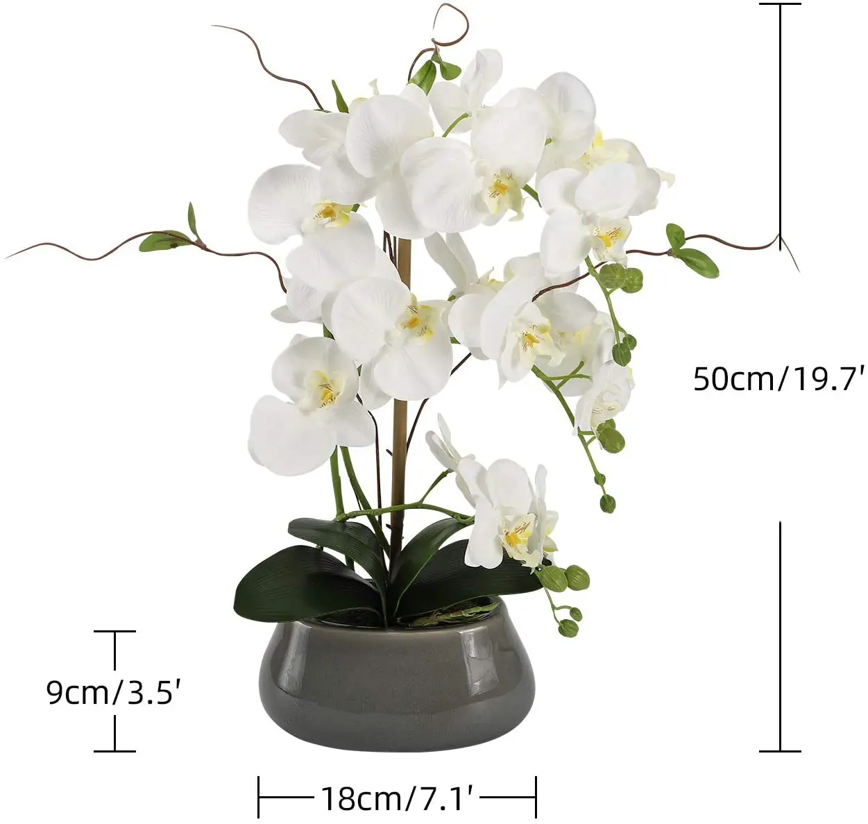 인공 난초 꽃 센터피스, 식당 테이블, 꽃병 실크 가짜 - Orchid Phalaenopsis 리뷰 및 가격