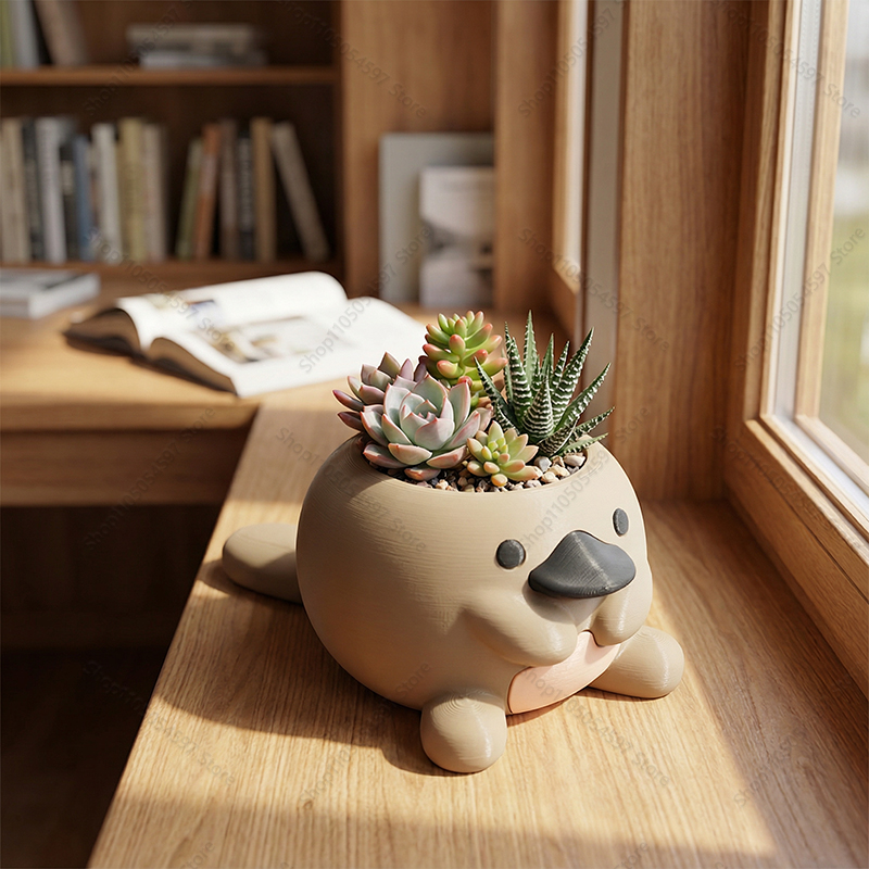 귀여운 오리너구리 모양의 3D 프린팅 다육식물 화분,  - Plant Parent Pot 리뷰 및 가격