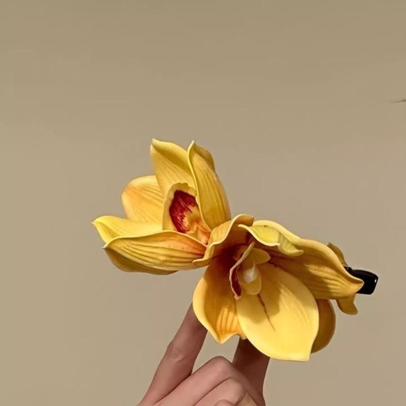 대형 난초꽃 헤어 클로 여성 웨딩 헤어핀 크랩 패션 소 - Orchid Phalaenopsis 리뷰 및 가격
